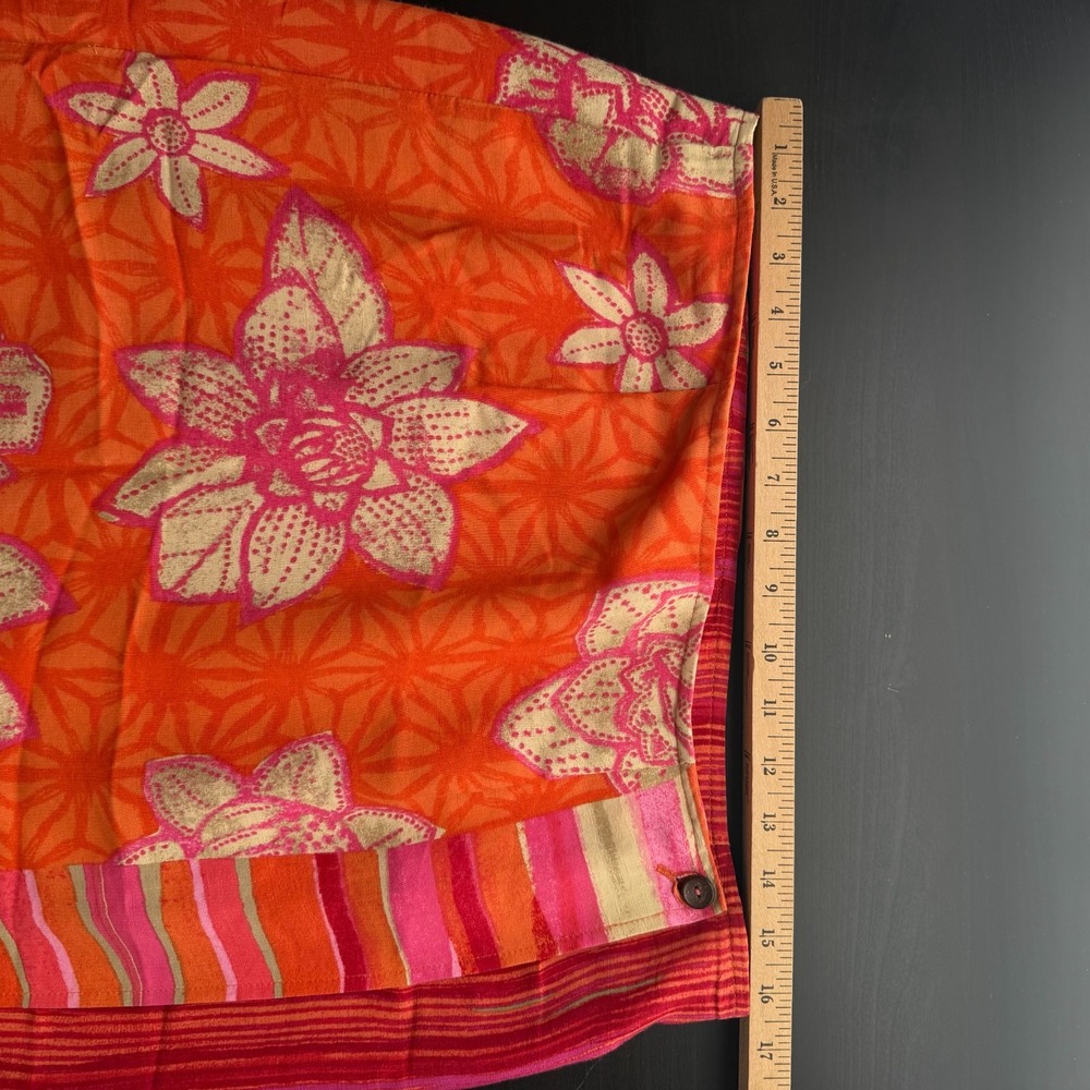 VTG Sigrid Olsen Sport Wrap Skirt Women's Size 12 Orange Pink‎ Floral Tropical - Picture 9 of 11